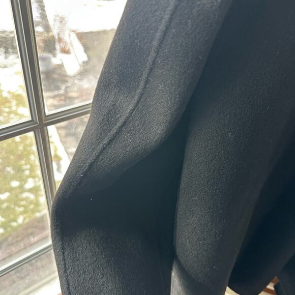 Theory Sileena Women's Coat - Large Black Wool Cashmere Jacket - Picture 10 of 11